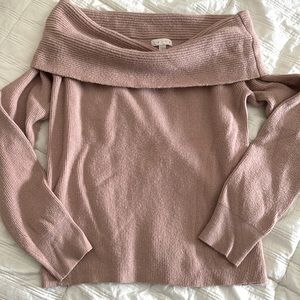 Womens Cowl Neck Pink Sweater Size Large (fits more like a medium)